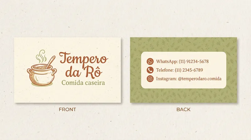 Elegant Business Card Design for Tempero da Rô