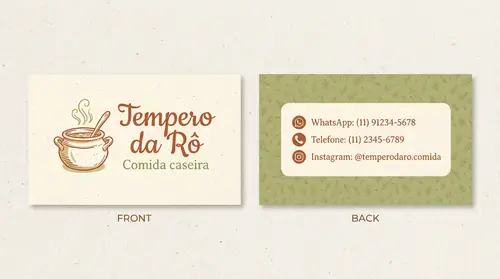 Elegant Business Card Design for Tempero da Rô