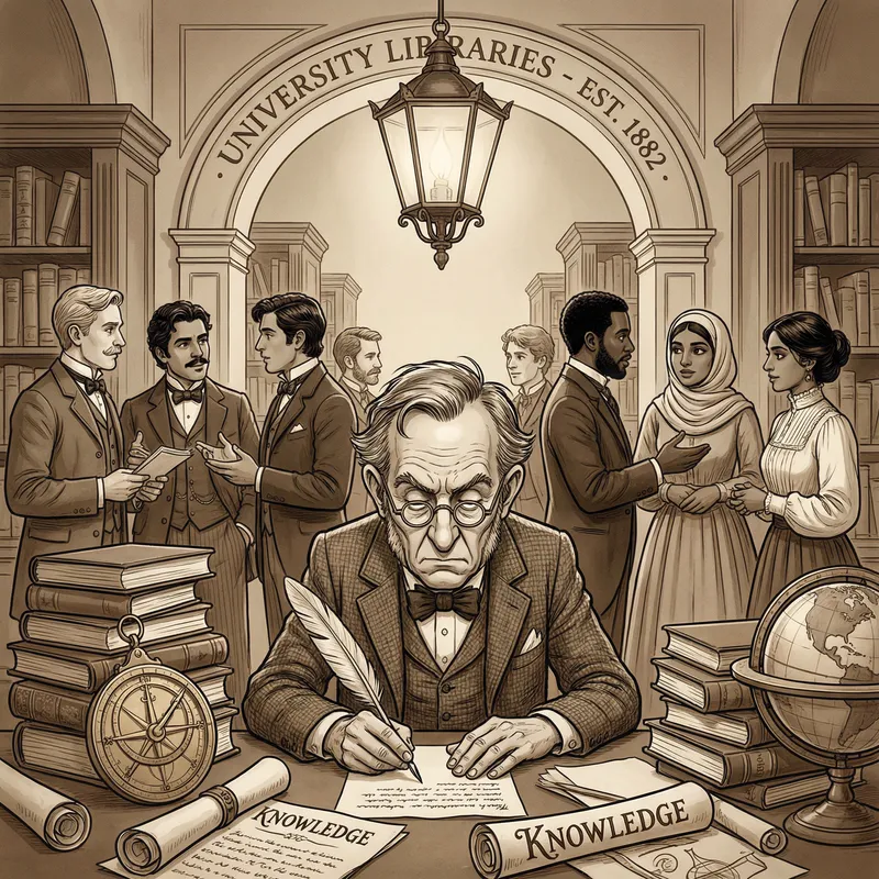 Diligent Scholar in 19th Century University Caricature