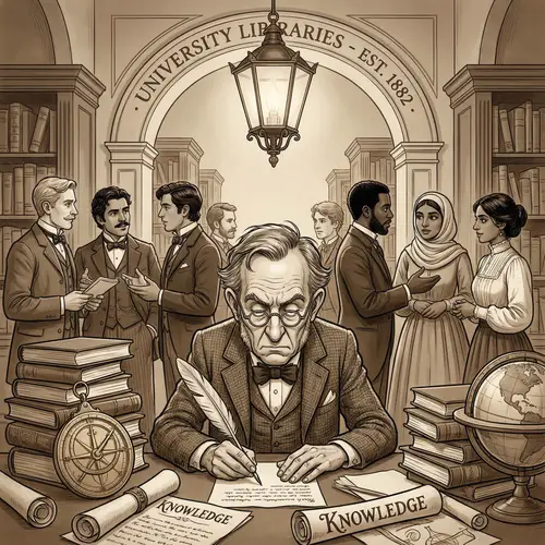 Diligent Scholar in 19th Century University Caricature