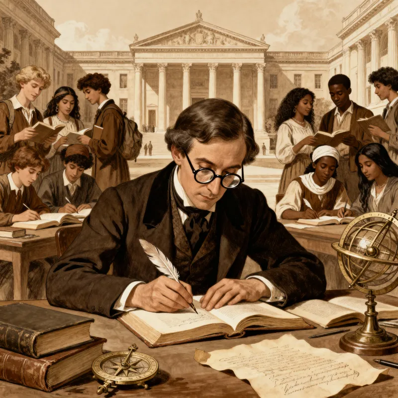 Diligent Scholar in 19th Century University Caricature