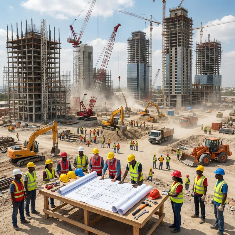 Vibrant Construction Industry: Aerial Insights