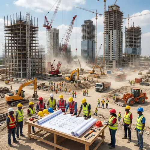 Vibrant Construction Industry: Aerial Insights