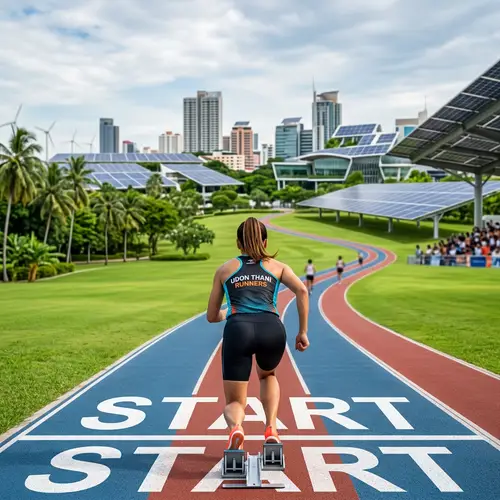 City Skyline Runner with Solar Energy in Udon Thani - Studio Photo