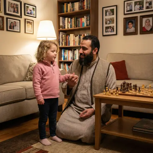 Heartwarming Scene: Father Advising Young Daughter