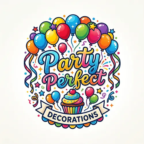 Colorful Party Decoration Logo Design