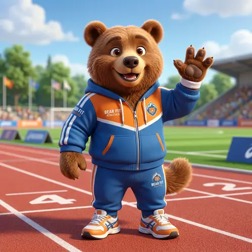 Pixar-Style Brown Bear Mascot for Your Brand