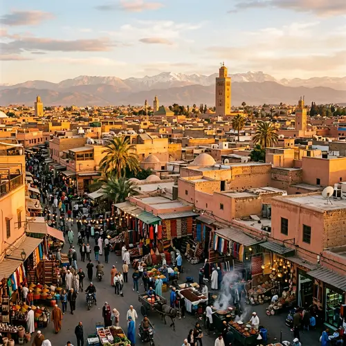 Panoramic View of Marrakesh, Morocco at Golden Hour