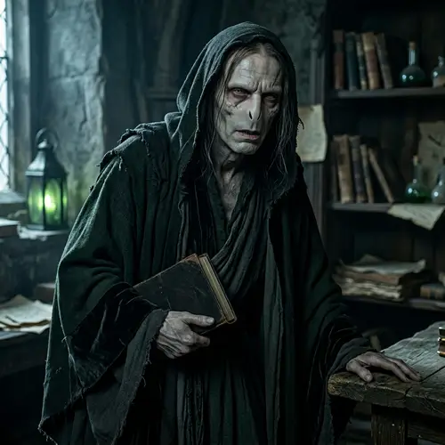 Dark Wizard Character | Unusual Nose | Fantasy Robes