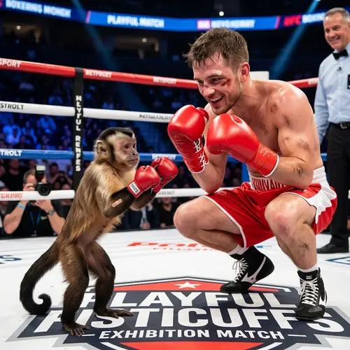 Playful Monkey vs Boxer: Amusing Match-Up with Injuries