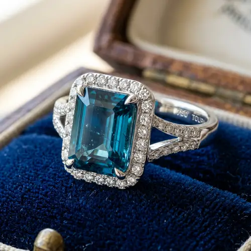 Realistic Ring with Blue Tourmaline