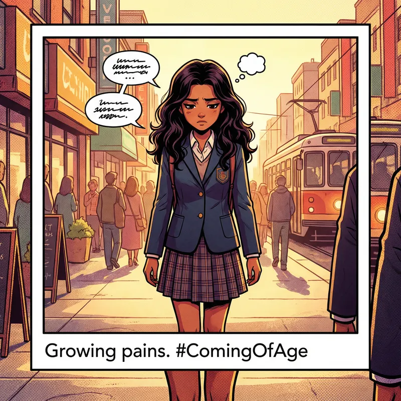 Contemplative Teenage Girl - Vibrant Anime-Inspired Scene Contemplative Teenage Girl - Vibrant Anime-Inspired Scene