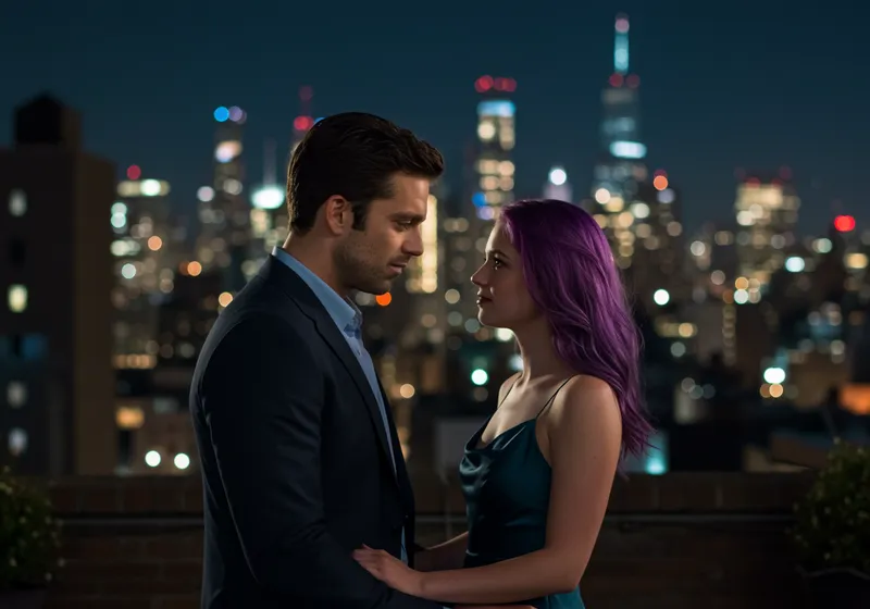 Romantic Image of Sebastian Stan in NYC at Night Romantic Image of Sebastian Stan in NYC at Night