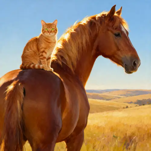 Feline and Horse: A Unique Bond in Nature