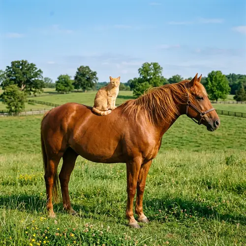 Feline and Horse: A Unique Bond in Nature