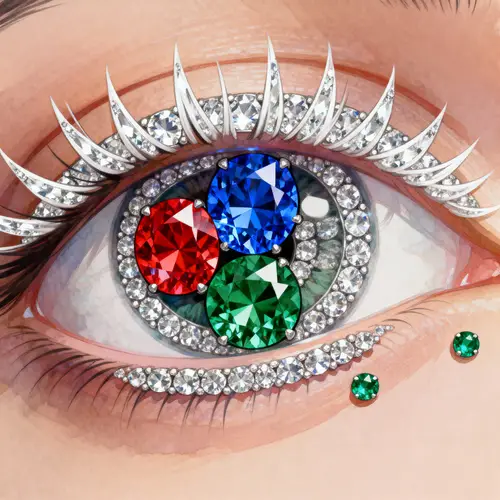 Stunning Eye Design with Colorful Diamonds