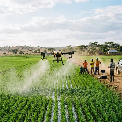 Drone Insecticide Application in African Rice Fields