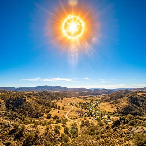 Sun at Zenith: Nature's Fiery Splendor