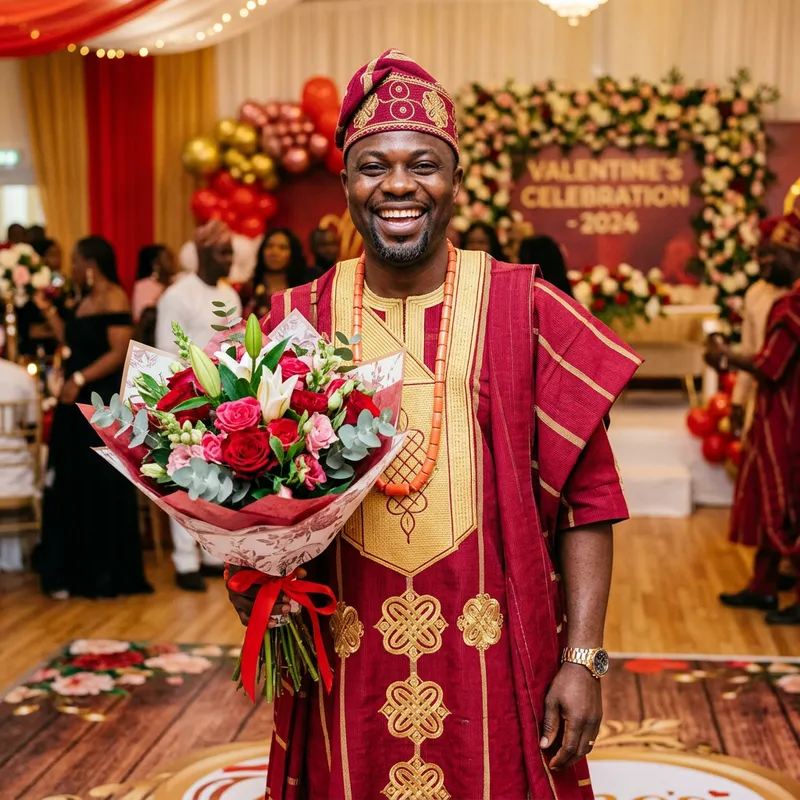 Yoruba Man in Traditional Valentine Attire