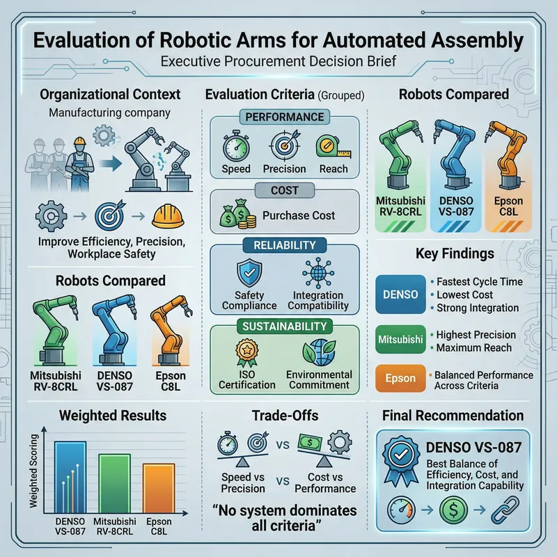 Industrial Robotic Arms Evaluation Infographic Industrial Robotic Arms Evaluation Infographic