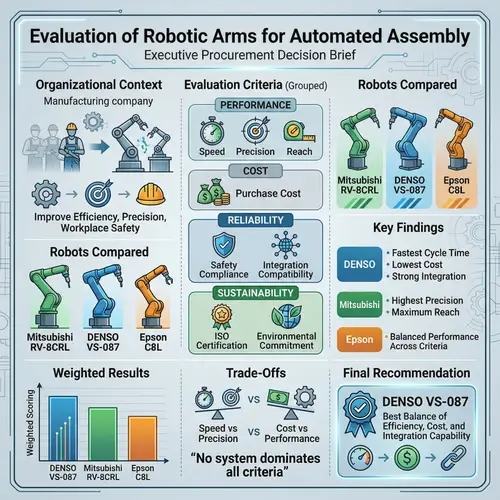 Industrial Robotic Arms Evaluation Infographic