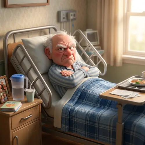 Angry Old Man in Pixar-Style 3D Animation