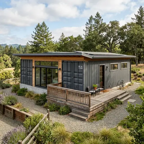 Modern Single Story House with Shipping Containers