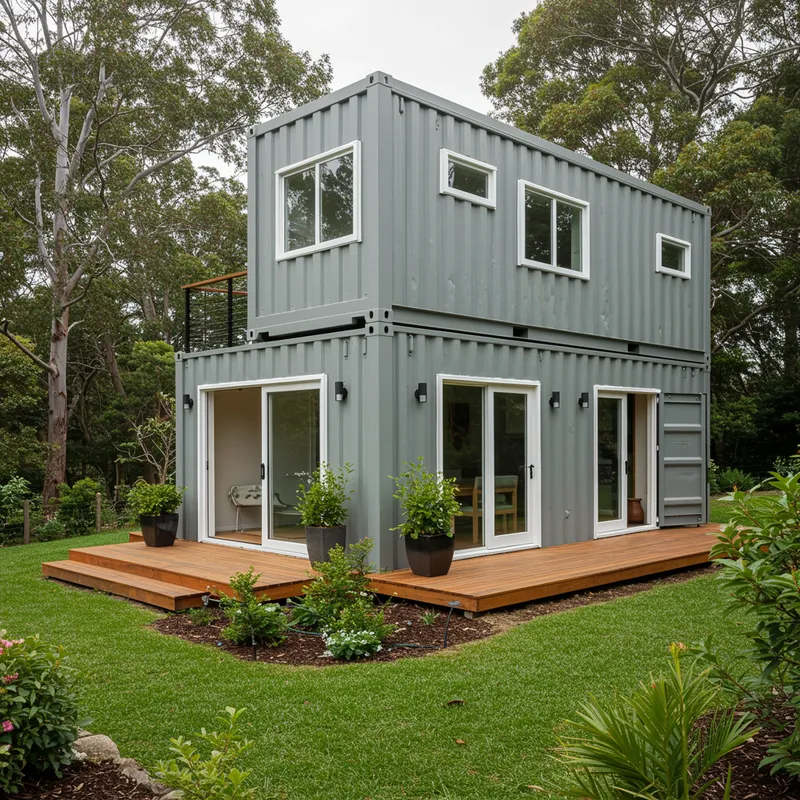 Modern Single Story House with Shipping Containers