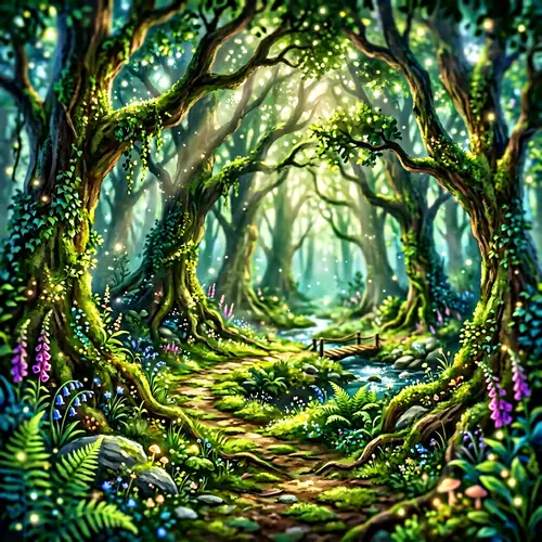 Enchanting Forest Scene | Tilt-Shift Lens | Fantasy Atmosphere