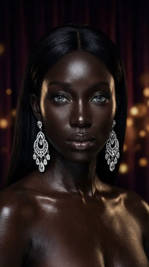 Stunning Portrait of a Black Skin Model in 8K