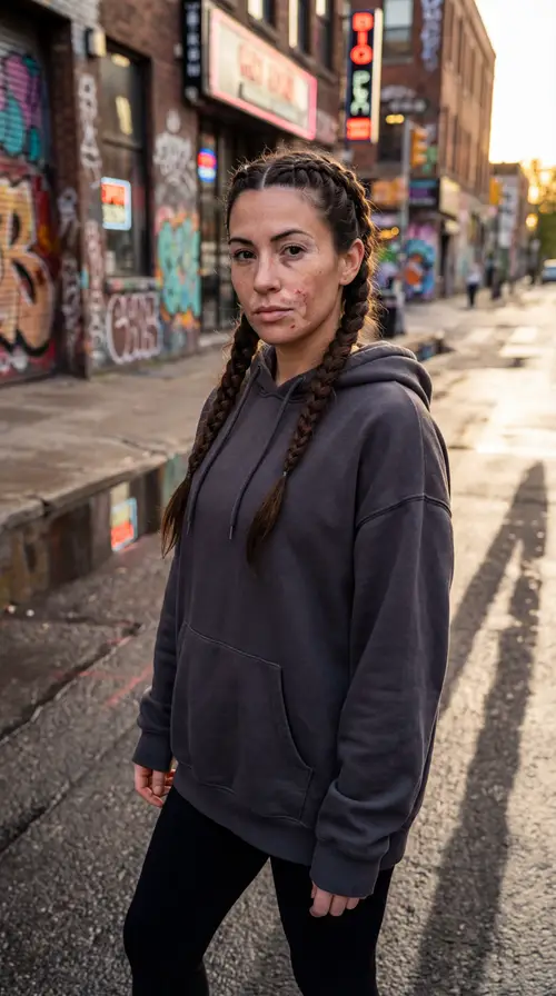 Confident Athlete in Urban Evening Setting | 8K Photo