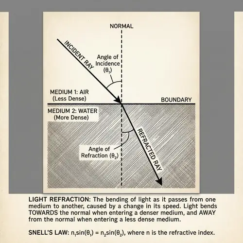 Understanding Light Refraction: Explained in a Diagram