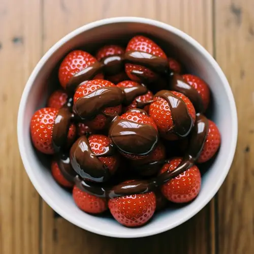 Delicious Strawberries with Dark Chocolate