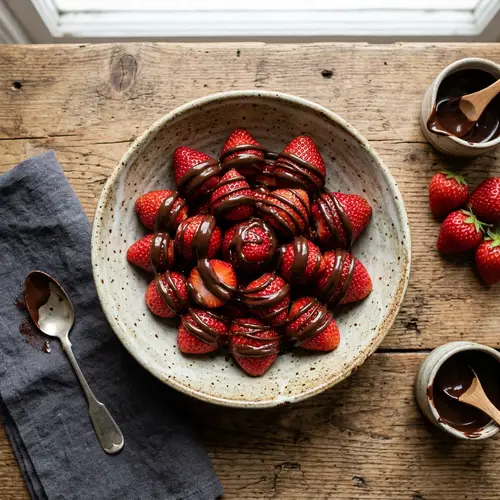 Delicious Strawberries with Dark Chocolate