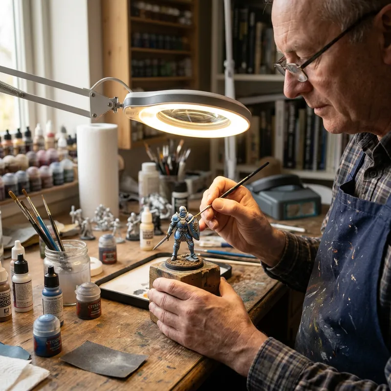 Master Painter Detailing Knight Toy Figurine - Precise Artistry