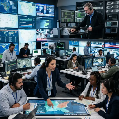 Crisis Management Center: Diverse Professionals in Action