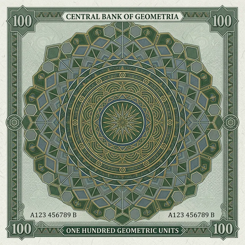 Geometric Banknote Design: Unique Patterns & Colors