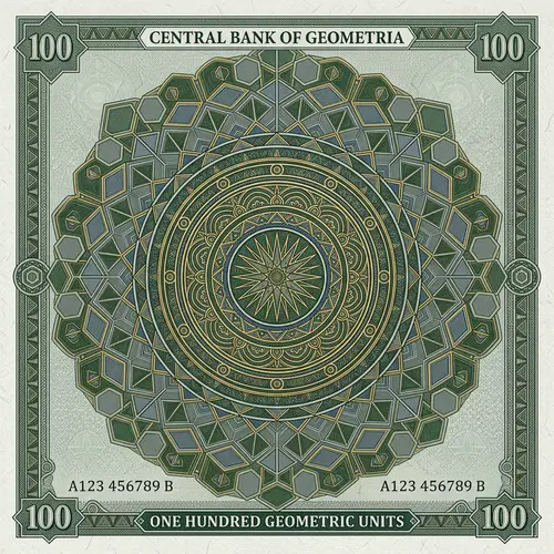 Geometric Banknote Design: Unique Patterns & Colors