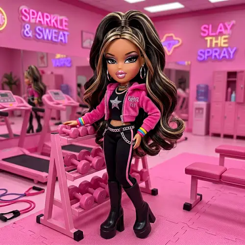 Glamorous Bratz Doll at Pink Gym | 2000s Fashion Inspo