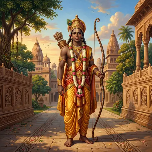 Traditional Indian Depiction of Rama in Ayodhya
