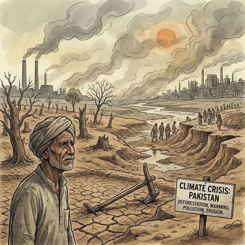 Climate Change Effects in Pakistan - Detailed Illustration