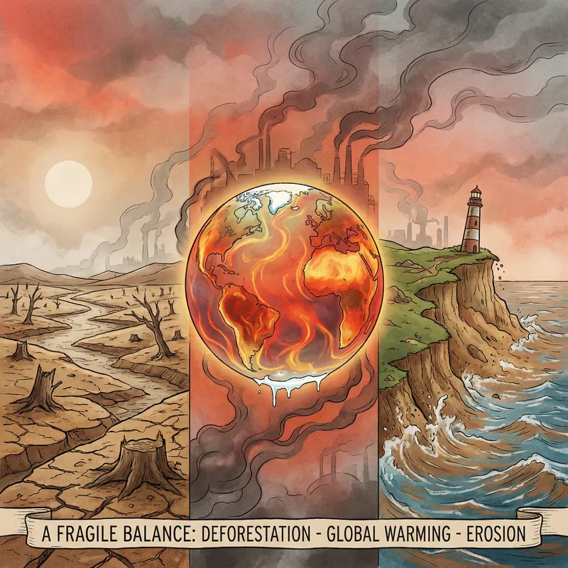 Climate Change Effects Illustration - Visualizing Environmental Impacts Climate Change Effects Illustration - Visualizing Environmental Impacts