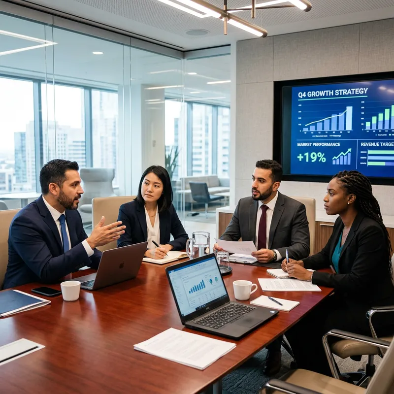 Interview Business Meeting in Modern Conference Room