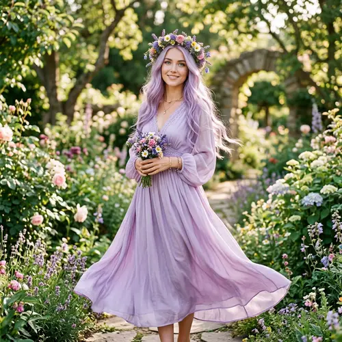 Thyla: Stunning Maiden with Lilac Hair & Blue Eyes