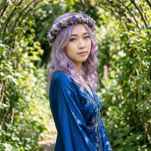 Thyla: Beautiful Maiden with Lilac Hair and Blue Eyes