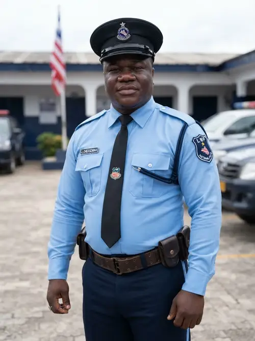 Liberia National Police Officer Joseph Cheeseman Uniform