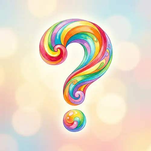 Colorful Jovial Question Mark Art