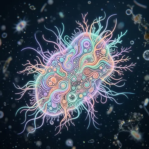Colorful Microbe - Intricate Patterns and Beauty of Microscopic Organisms