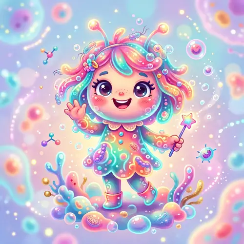 Adorable Microbe Character: Vibrant & Friendly | Website Name