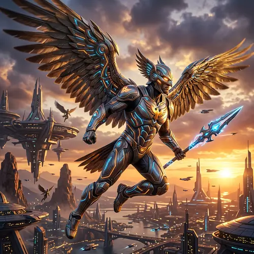 Thanagarian in Nanotech Armor - Futuristic Hero